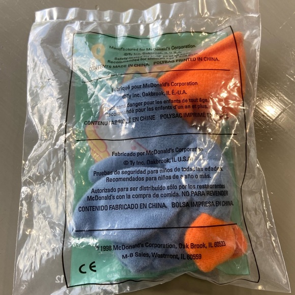 1998 Ty Teenie Beanie Baby #8 Scoop McDonalds Toy error OakBrook Tag 1993 - Picture 5 of 6